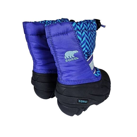 Sorel- Kids Unisex Purple and Blue Fleece Lined Snow Boots, Size 5 - Picture 6 of 10
